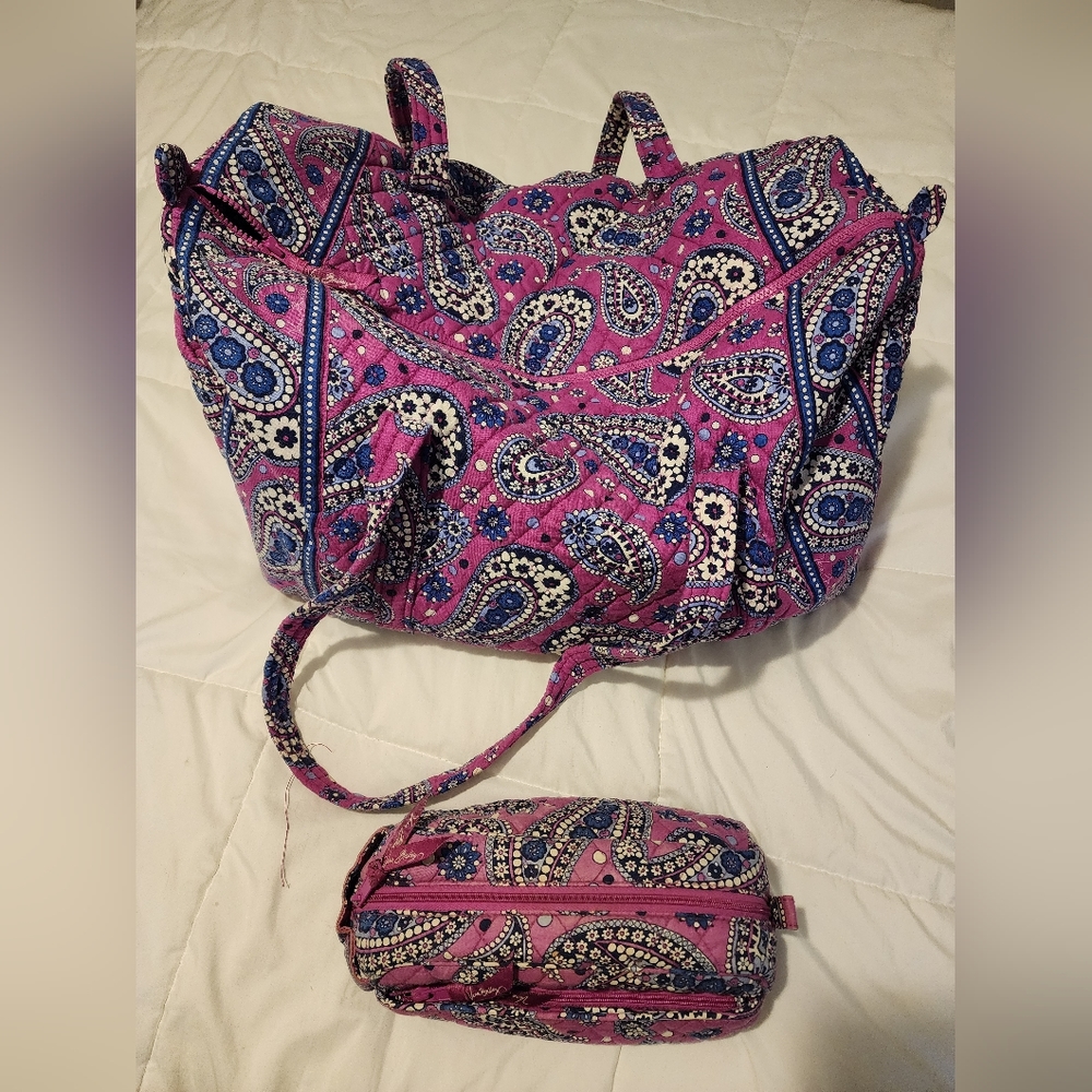 Vera Bradley Duffel and Makeup bag set
